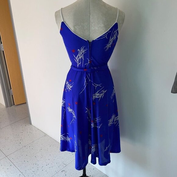 Jack Hartley Inc. Miami Vintage 70s Womens A-Line Dress Size XS Blue Midi Belted - Picture 13 of 13